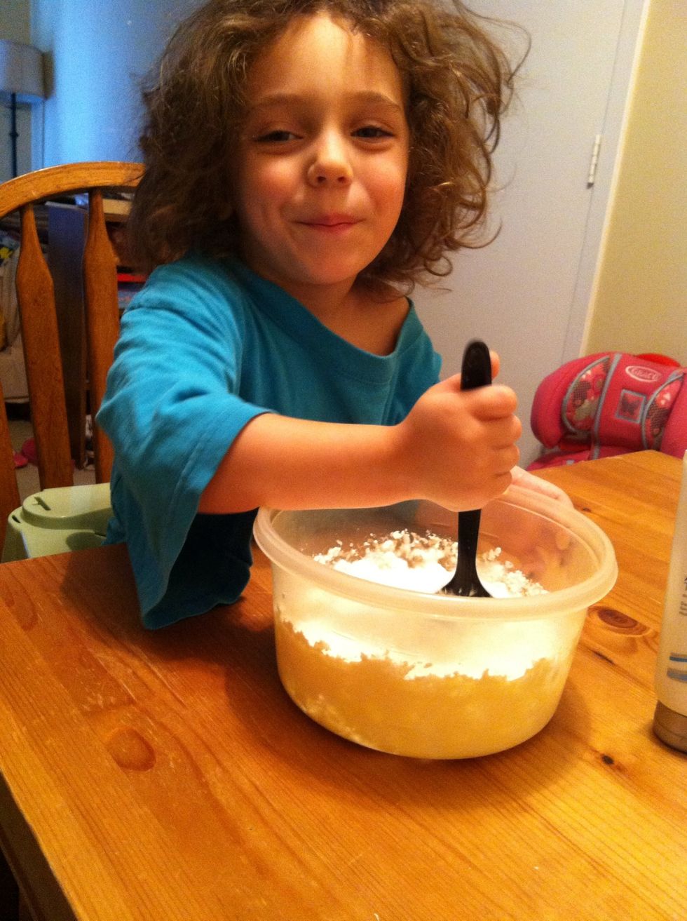 Mix it up! The kids love this part lol.