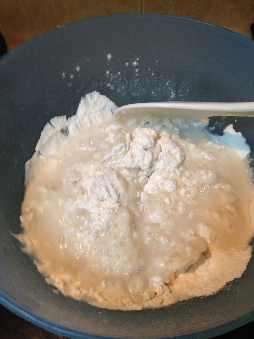 Mix it with 1 cup of hot water, 1/2 cup of cold water