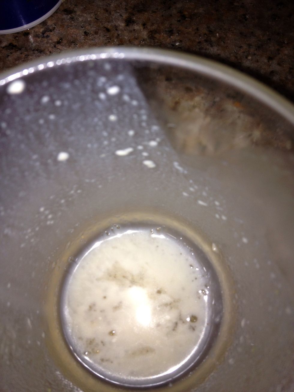 Mix lukewarm milk with yeast stir let dissolve