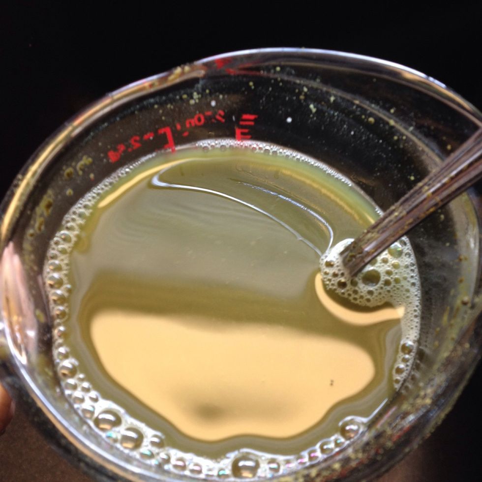 Mix macha with 1/2 cup of warm water