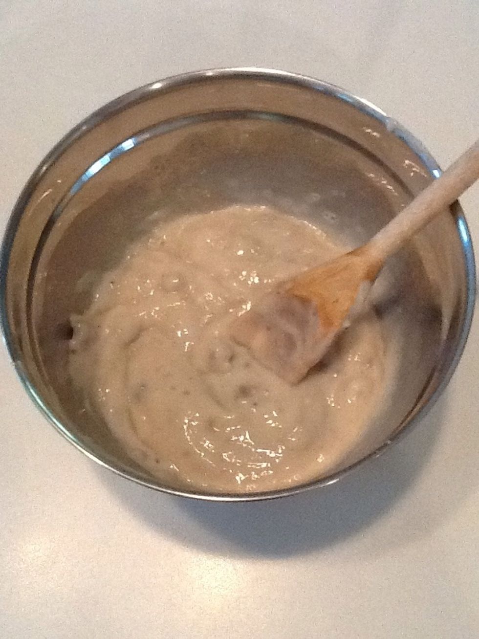 Mix milk and soup.