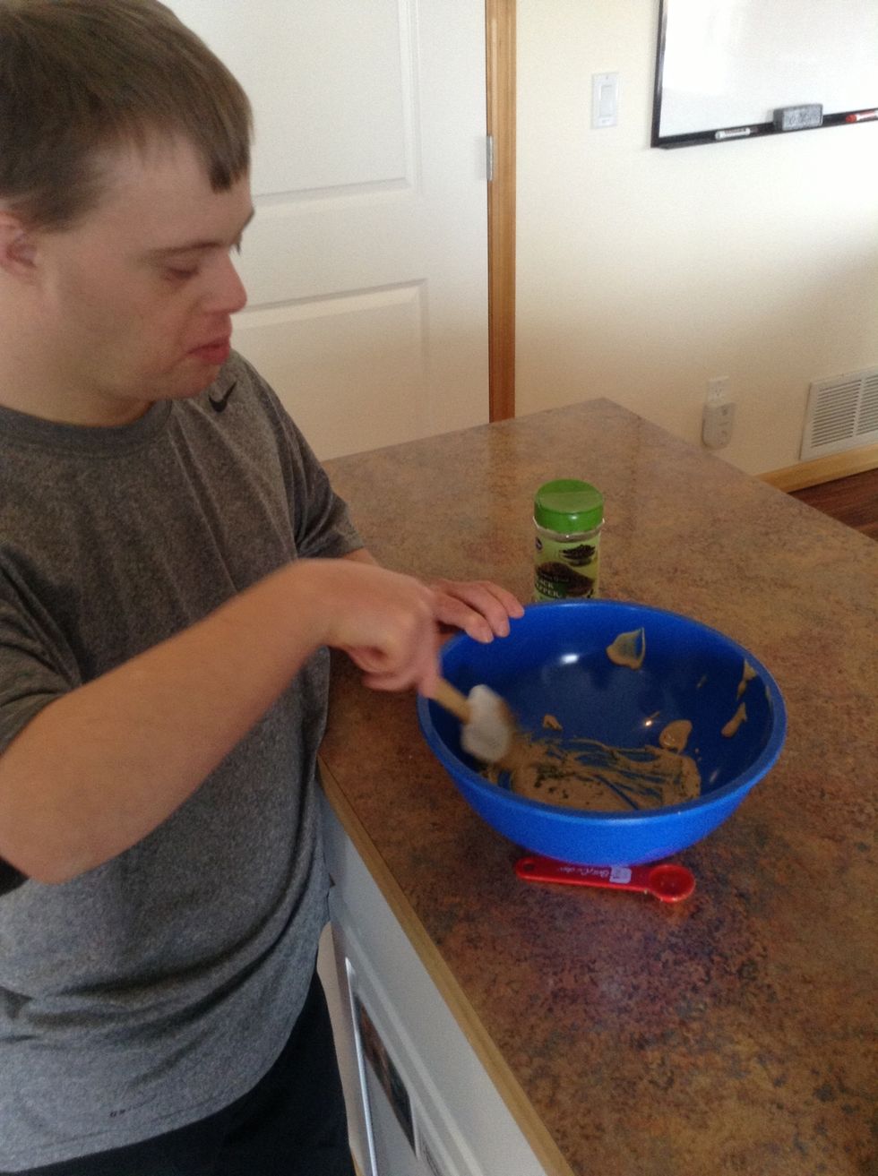 Mix mustard together