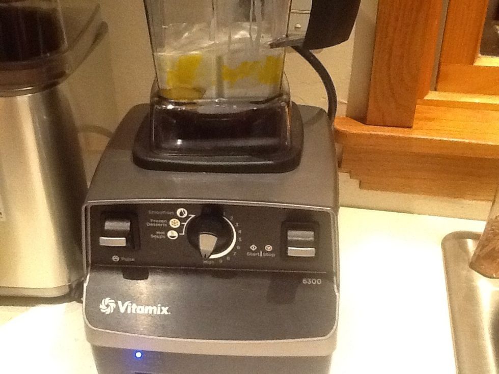 Mix on low and gradually increase to high for 4-6 minutes. When the eggs are tempered and pasteurized from the heat, add Ghee, strawberries, xylitol and vanilla.  Mix until smooth.