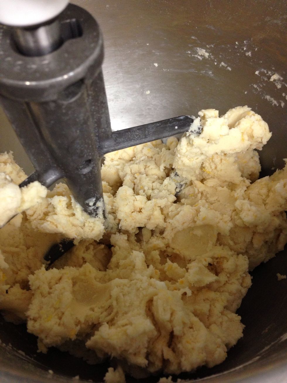 Mix on low speed until blended. Dough will be lumpy.