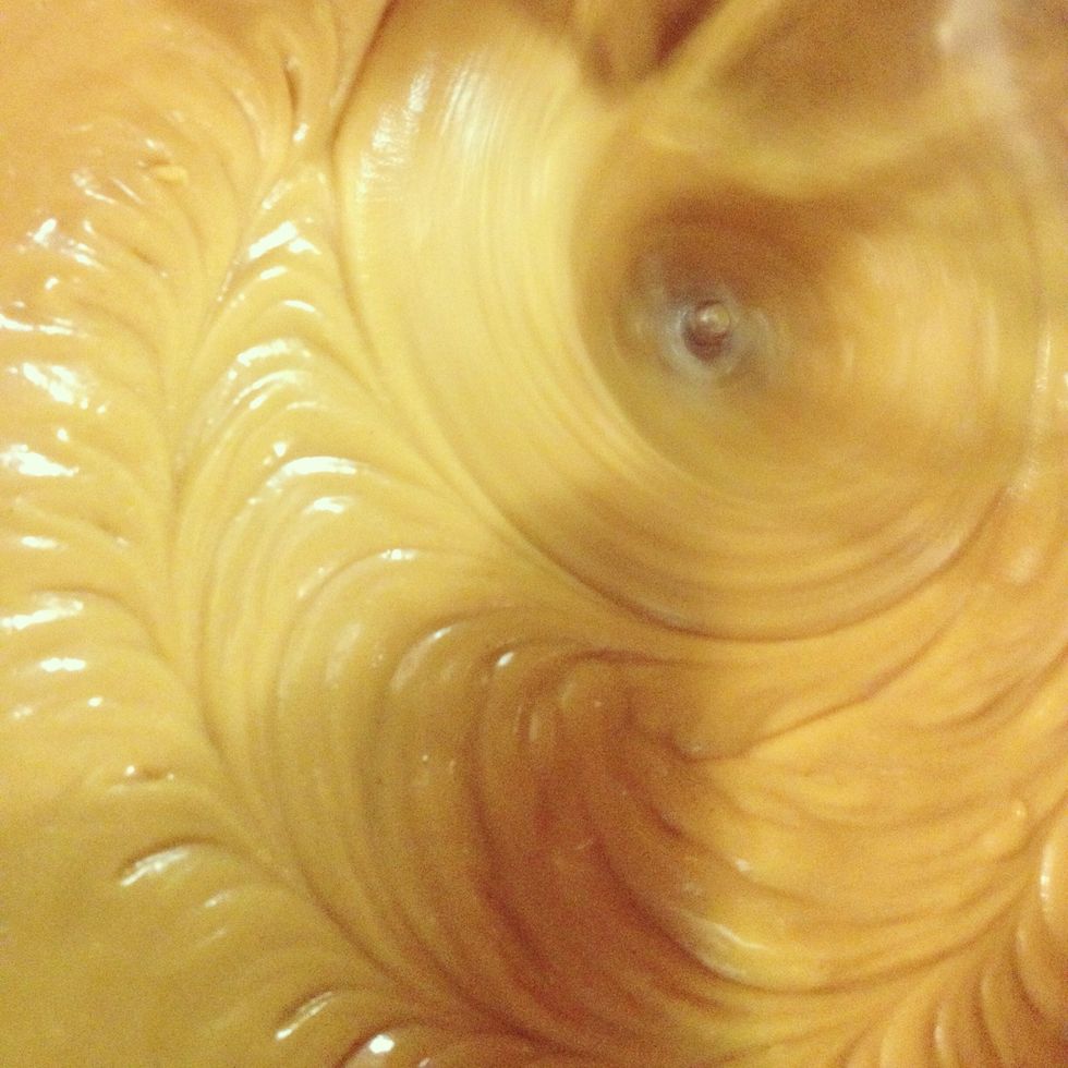 Mix on med-low speed in electric mixer until smooth.