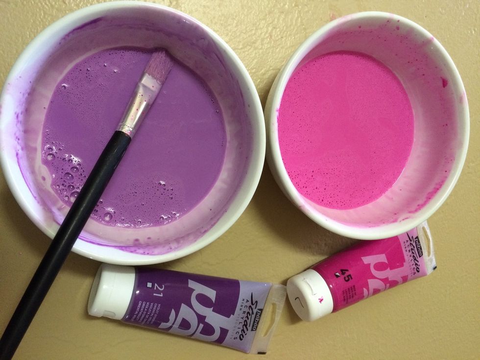 Mix one third fixative with two thirds paint. Then add water to thin paint down.