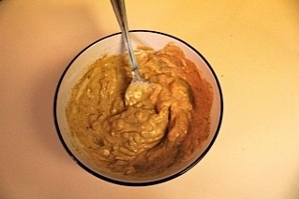 Mix onion soup mix and mayo.