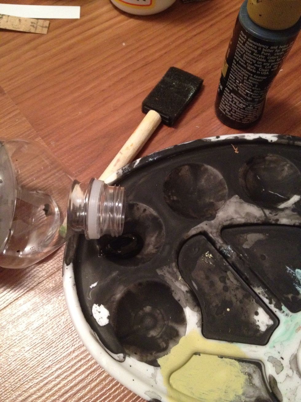 Mix paint with a very small amount of water.