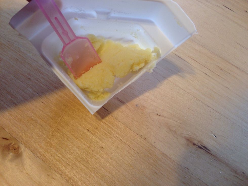 Mix Potato Powder until all powder is mixed in and doughy texture is formed