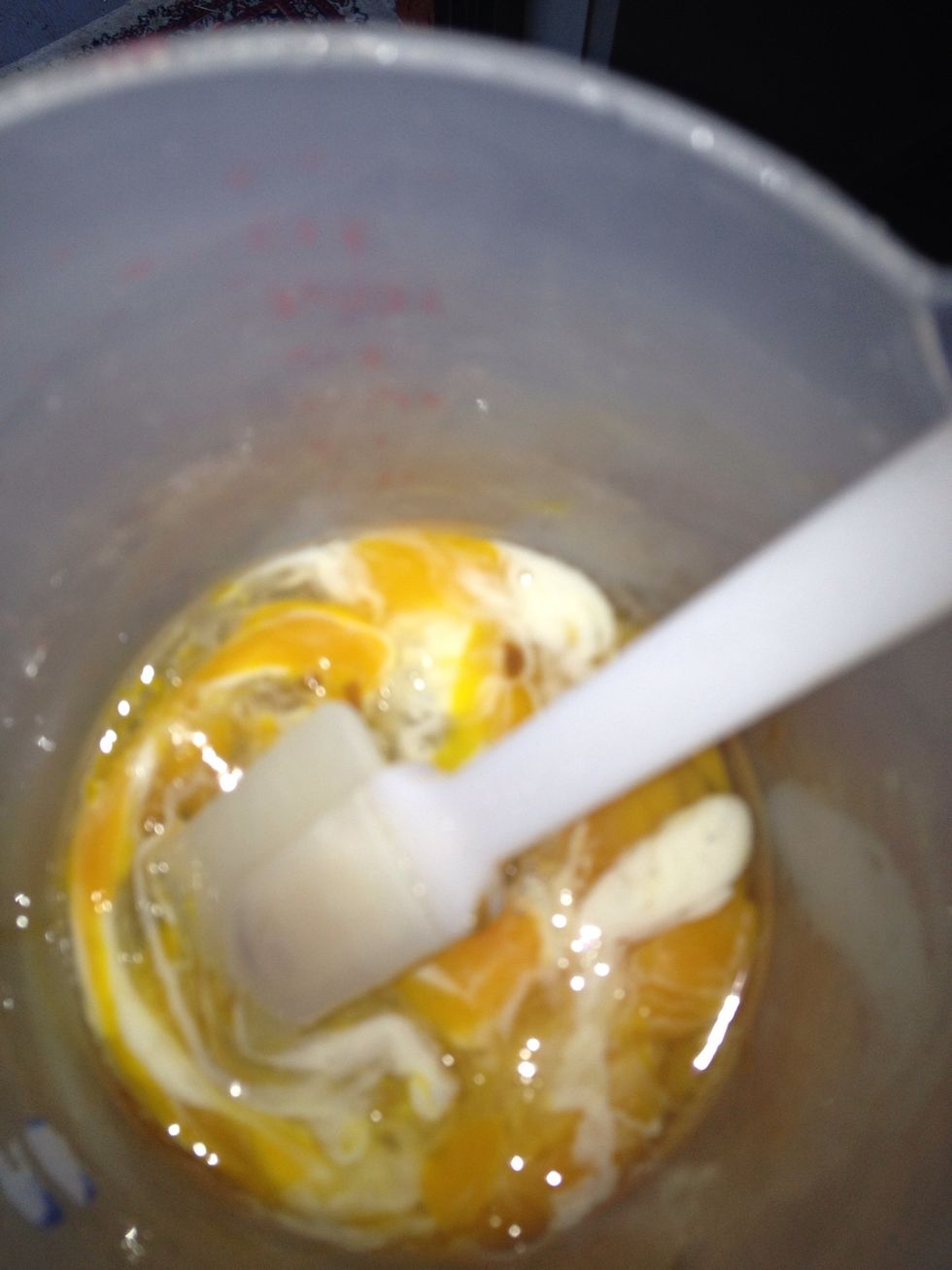 Mix remaining ingredients in a jug and swirl just to break egg yolks
