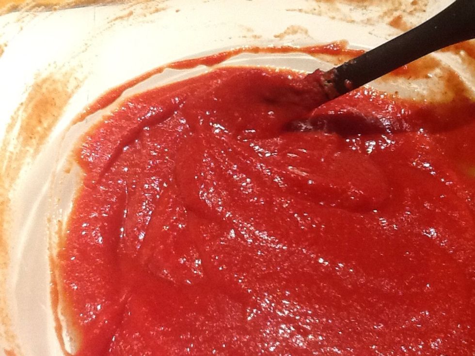 Mix sauce and paste.