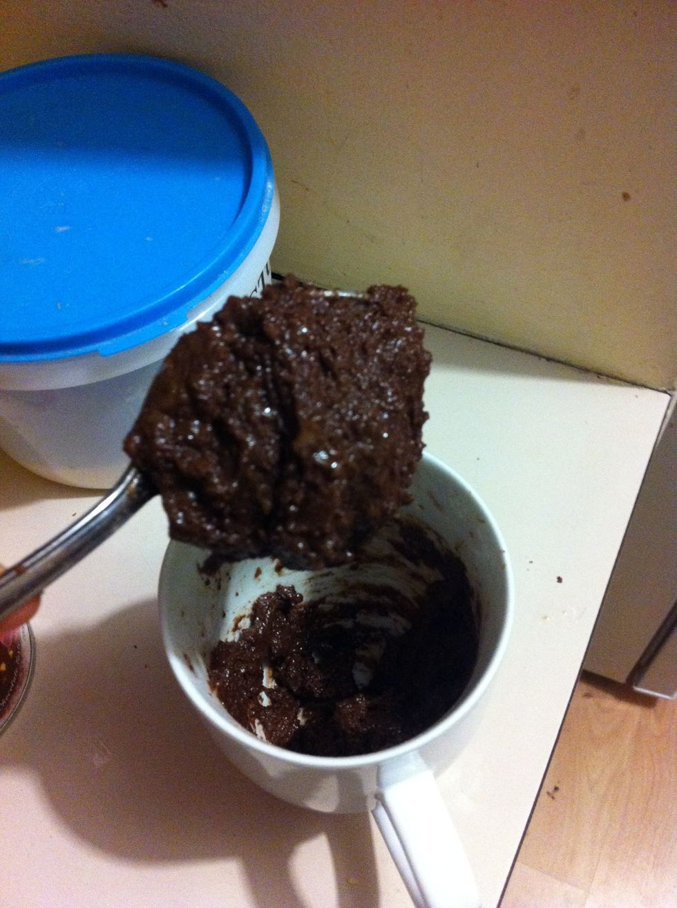 Mix should be pretty hard to stir, but if it's too dry just add a bit more water.