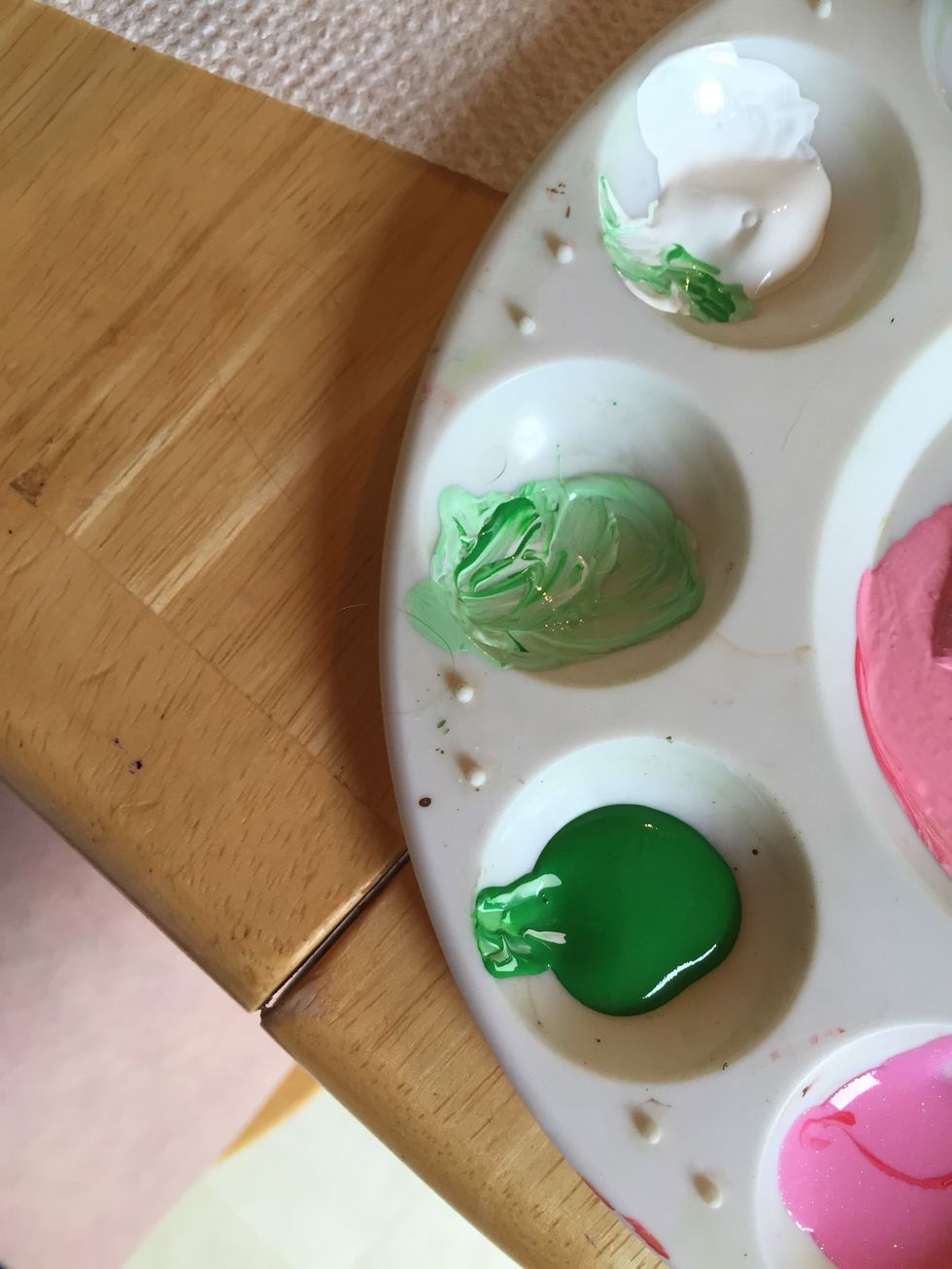 Mix some green and white together.