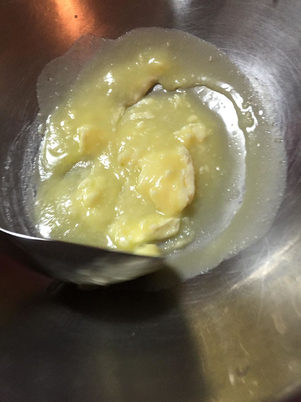 Mix sugar and butter well.