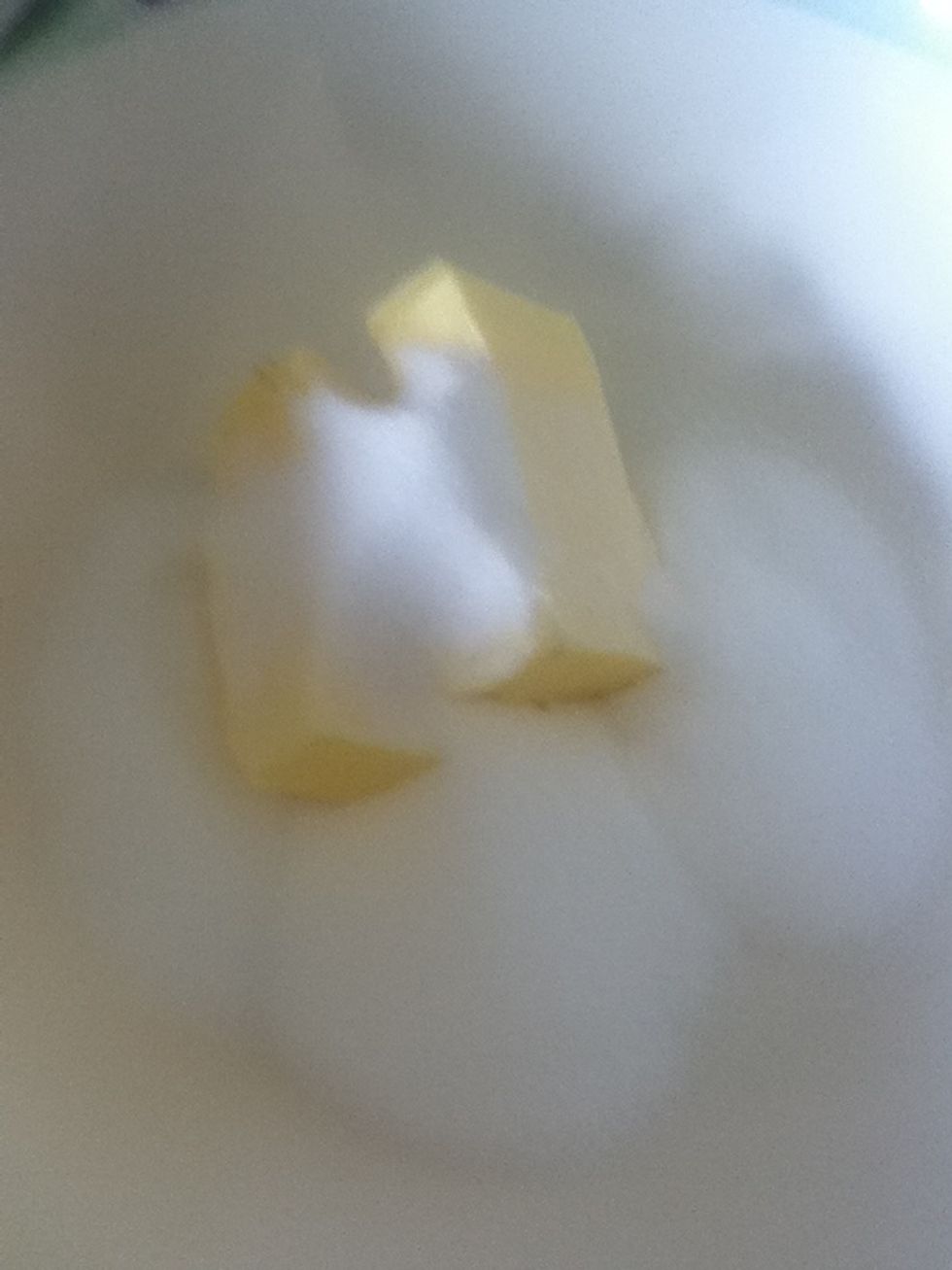 Mix the butter and caster sugar so it is a light colour