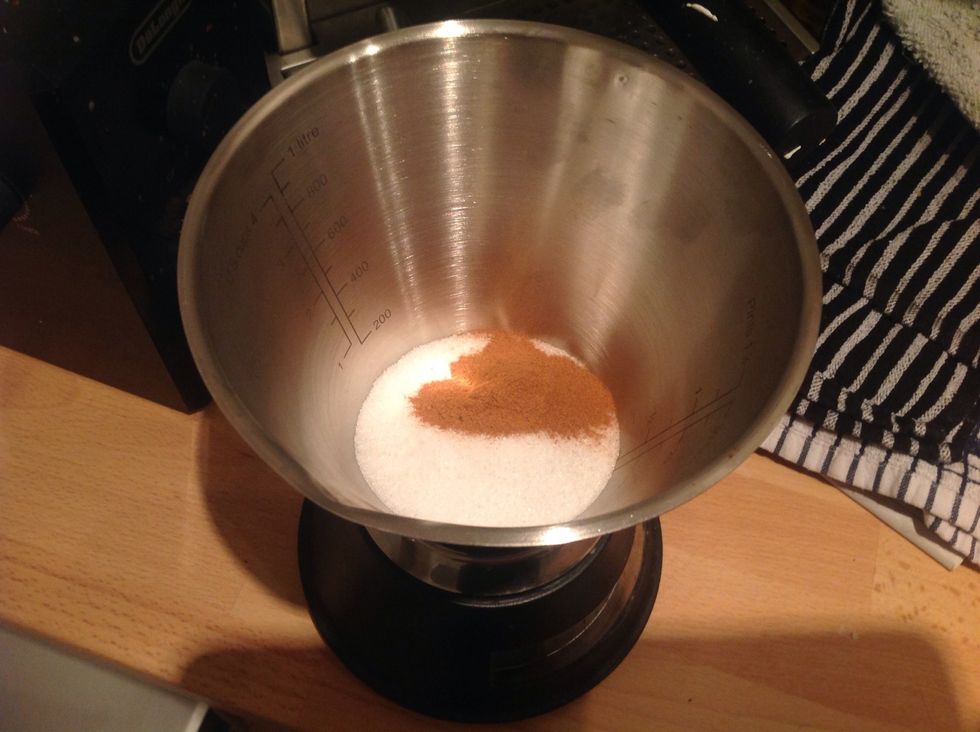 Mix the cinnamon with the sugar until combined