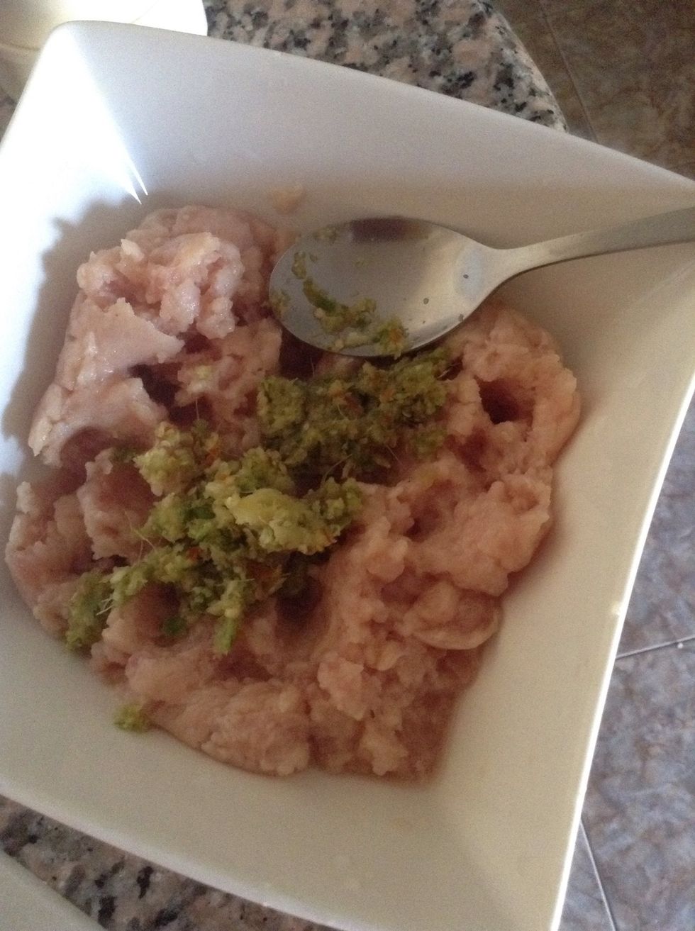 Mix the crushed green chilly and ginger garlic in minced