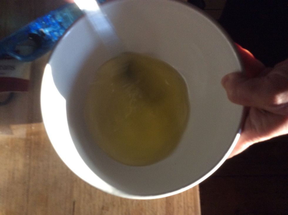 Mix the egg whites but do not whip