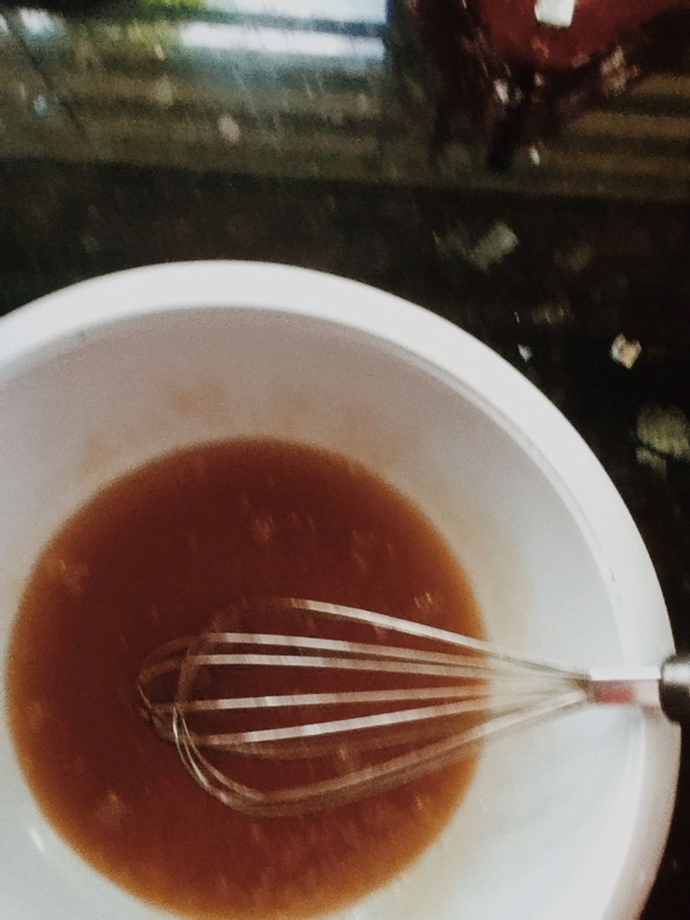 Mix the egg whites with corn syrup. Instead of using cornsyrup I used honey. It worked out just right!