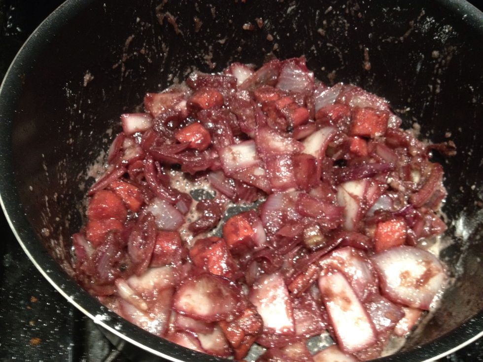 Mix the flour around.