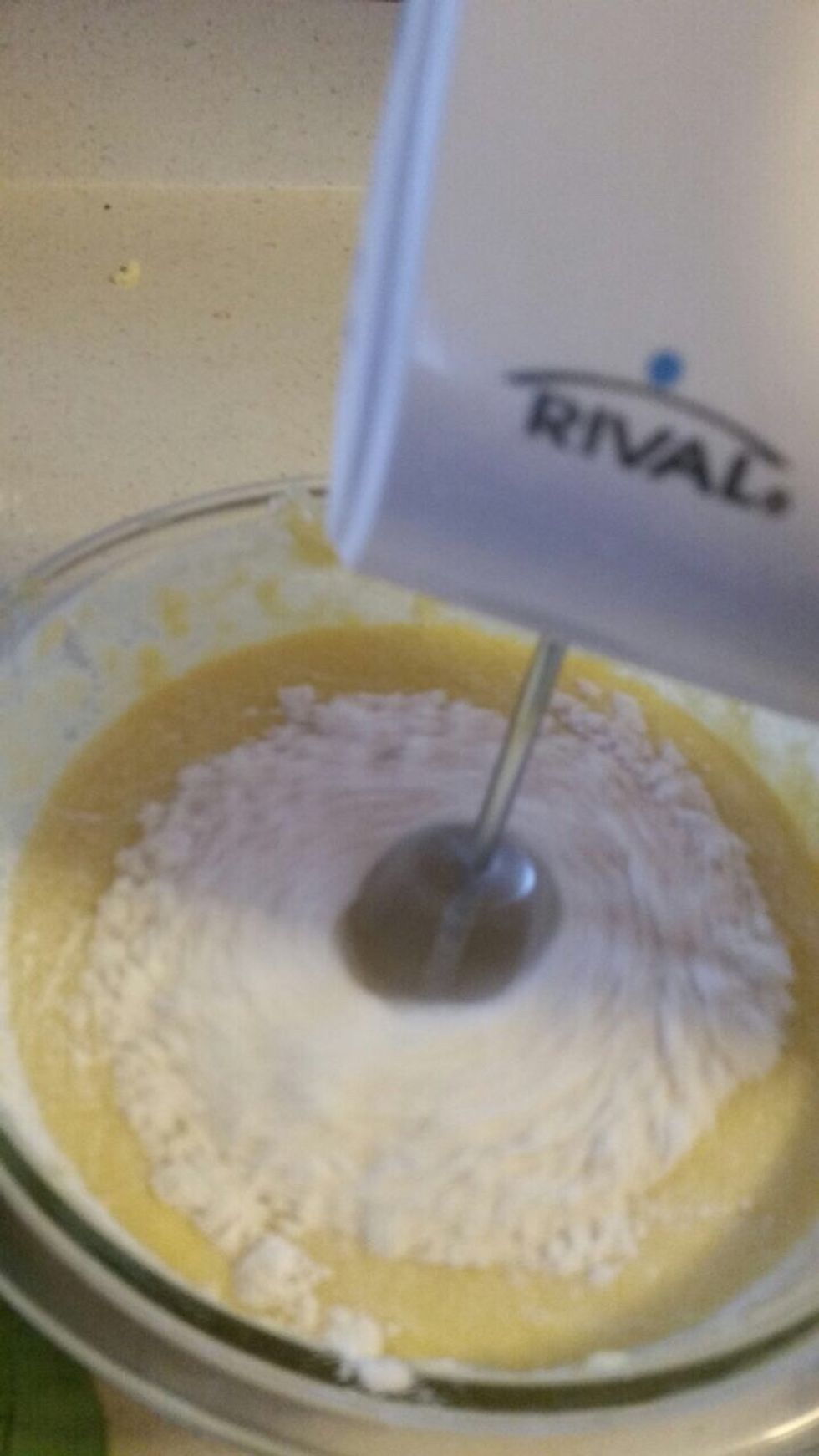 Mix the flour in with a whisk until blended well