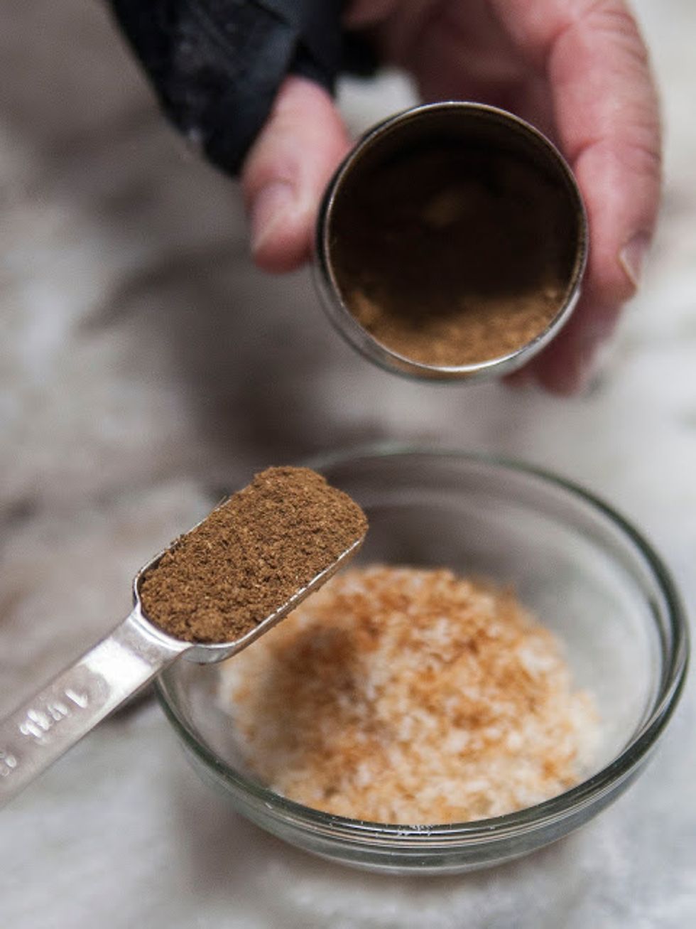 Mix the garam masala into the toasted coconut  and set it aside.