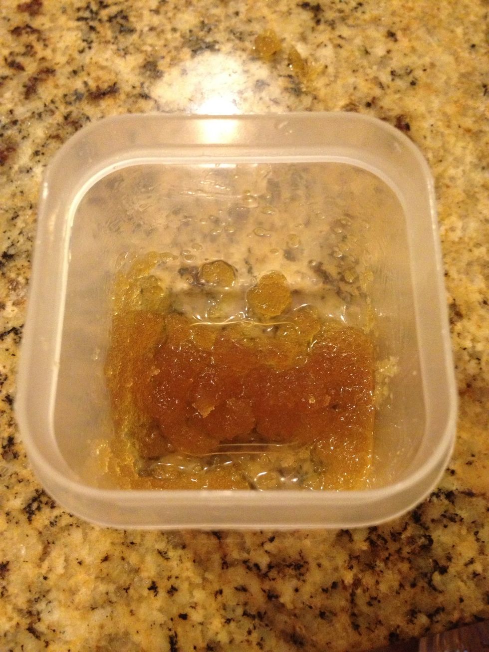 Mix the honey in with the sugar and oil.