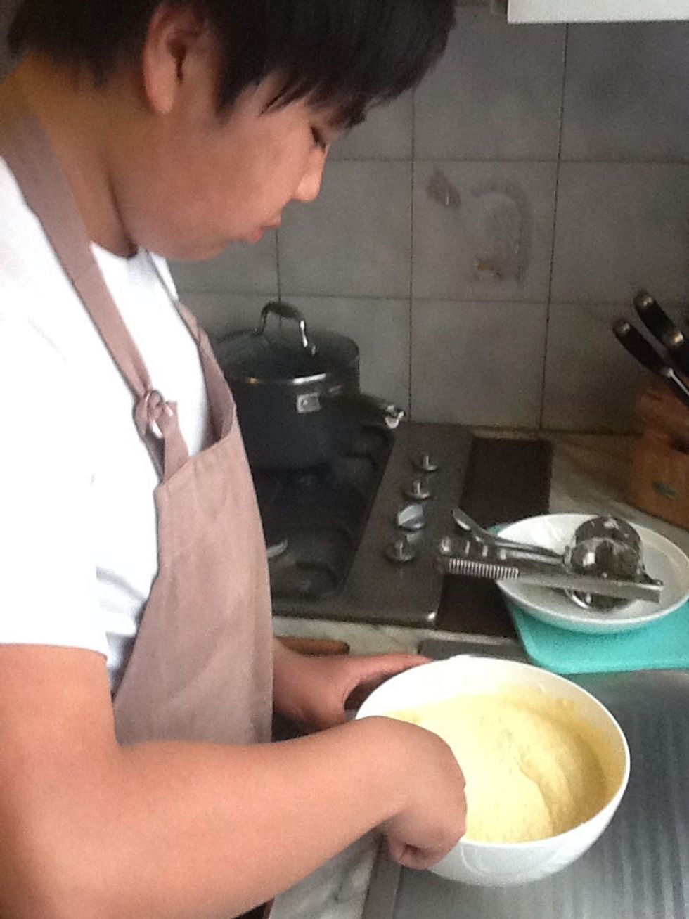 Mix the mash potato