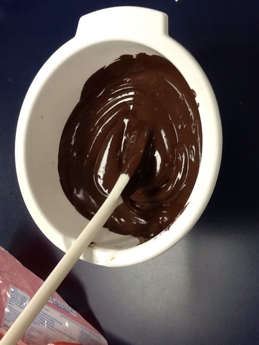mix the melted chocolate
