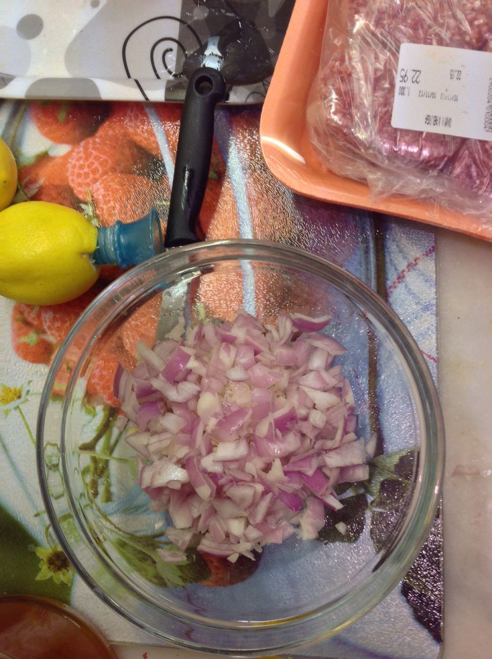Mix the onion and rice