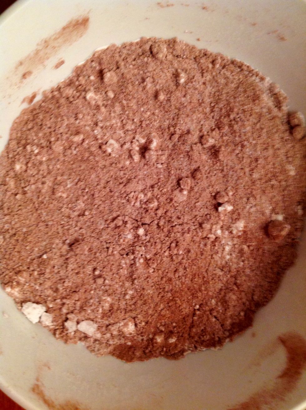 Mix the solid ingredients with a nice fork.