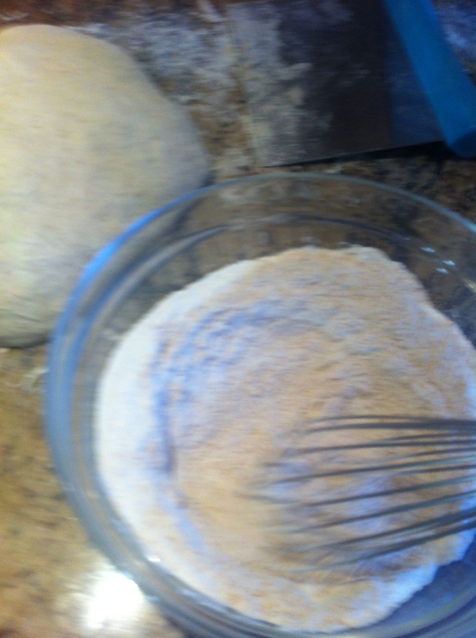 Mix the two flours together.