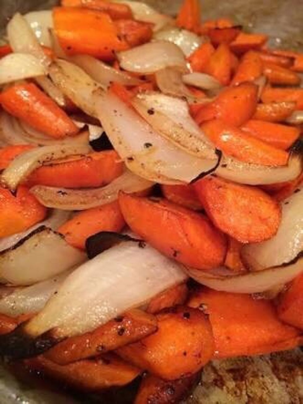 Mix the union and the carrot and add some salt and pepper