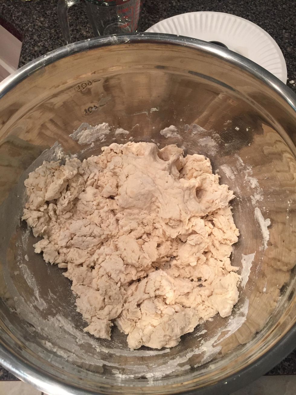mix the water in until the dough begins to come together