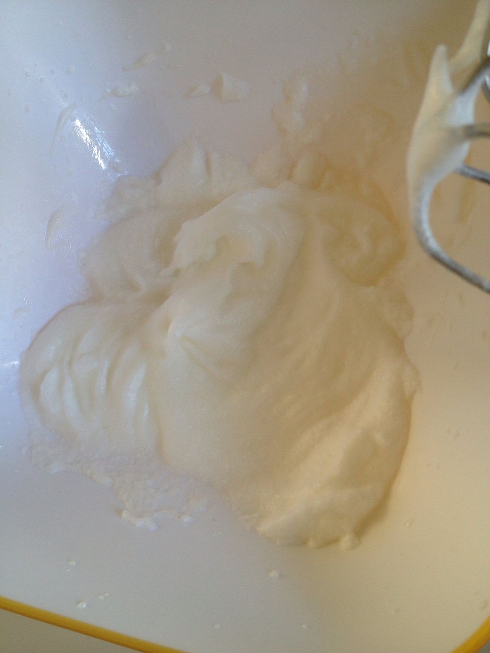 Mix the whites until they look snow