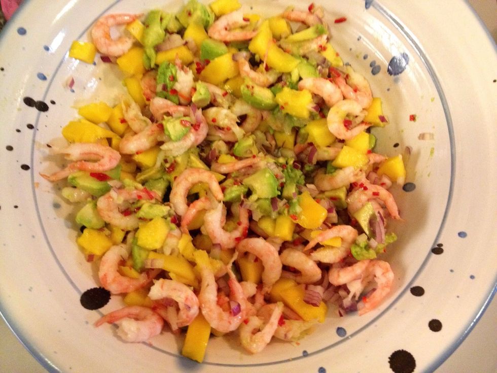 Mix the yummy ingredients.