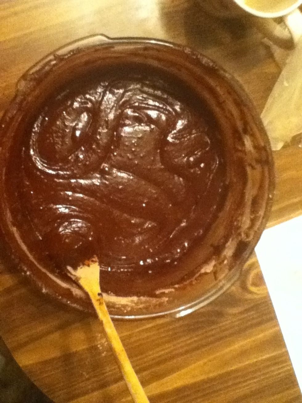 Mix them together well until it's creamy.