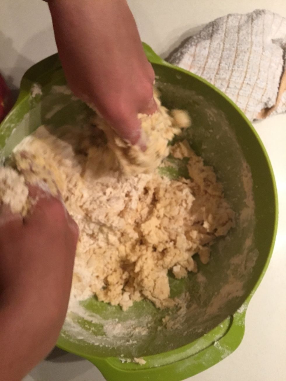 Mix them together with your hands