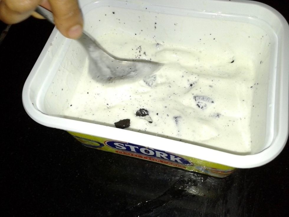 Mix them well and you don't want all the oreo in one place.