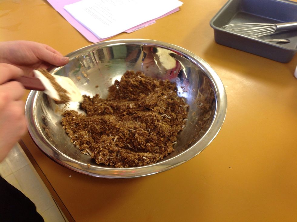 Mix this using a rubber scrapper until is is all combine.