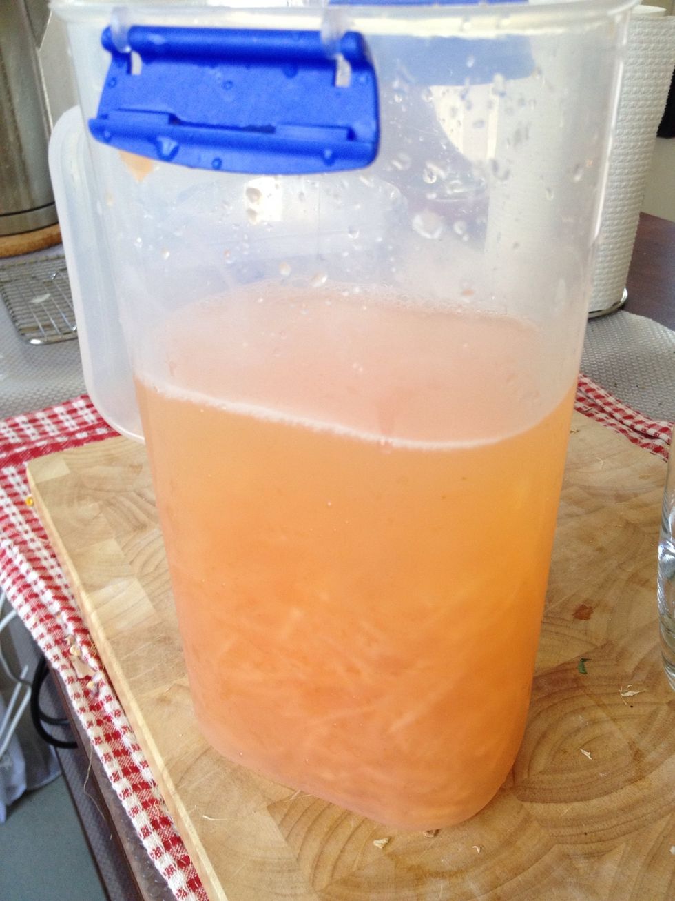 mix thoroughly so that the melon flavor infuses into the water add ice cubes if desired