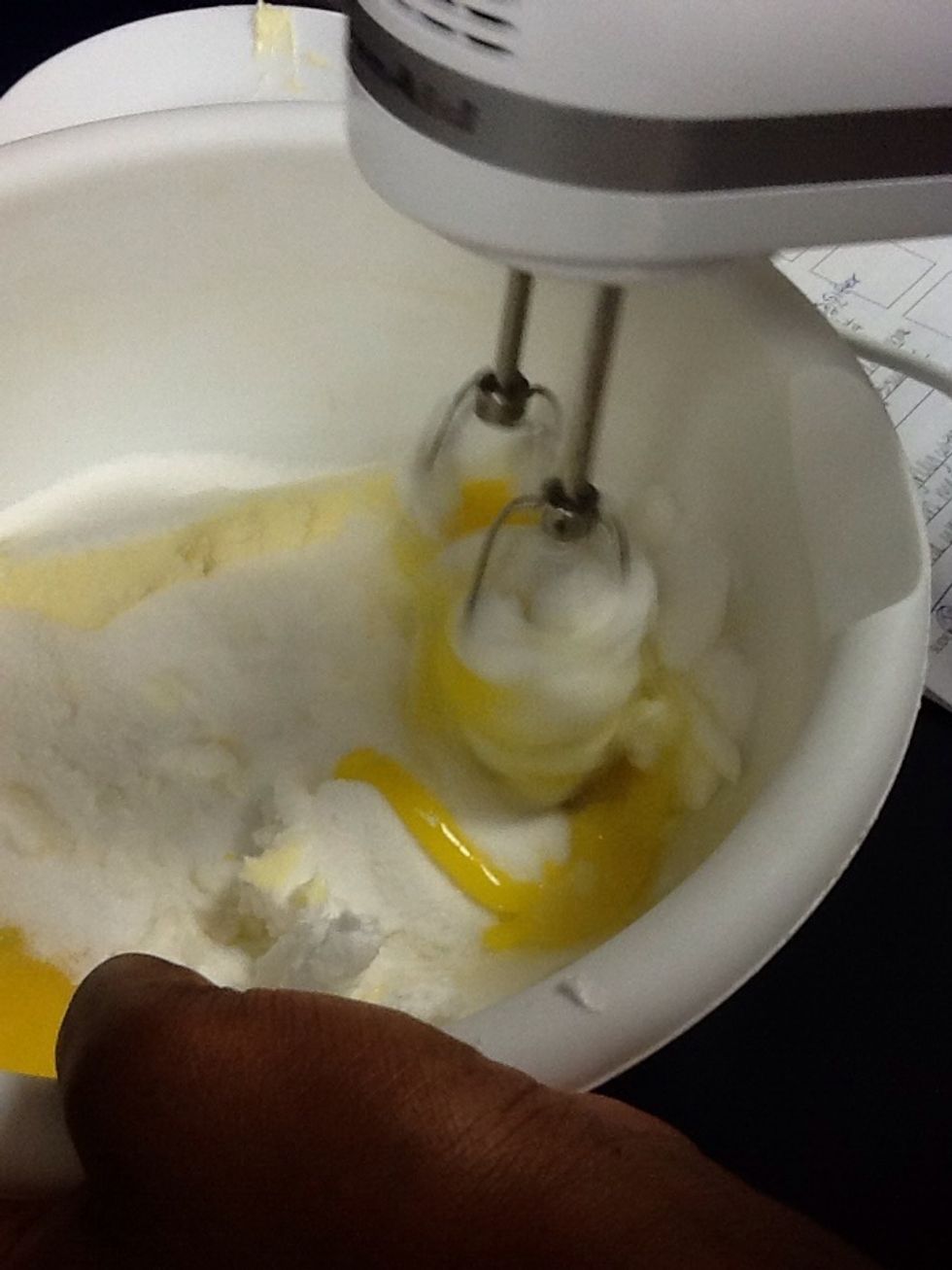 Mix thoroughly with an electric mixer on medium speed until creamy and well combined