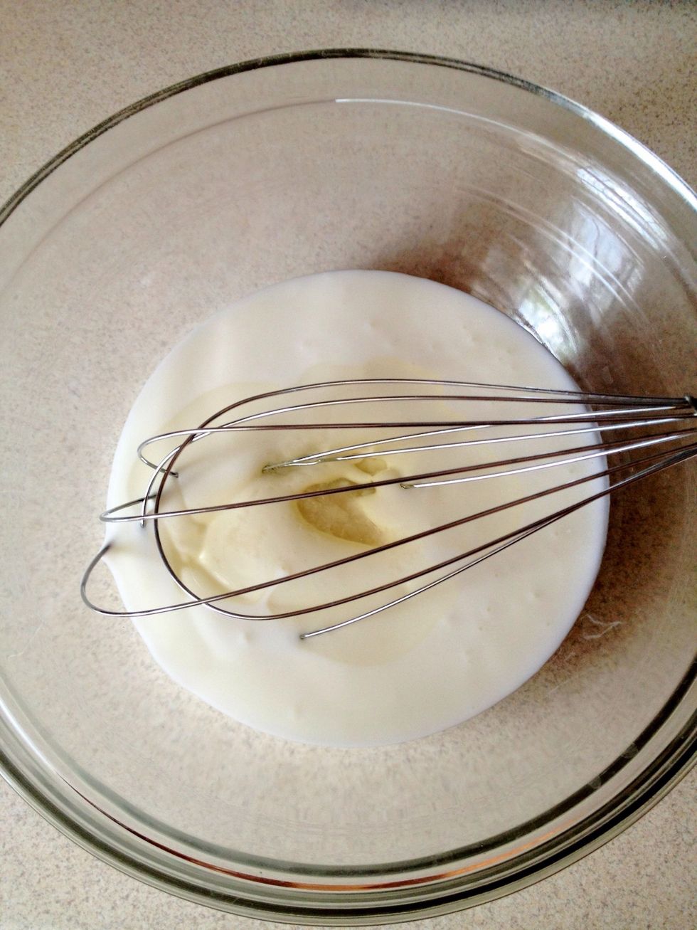 Mix those ingredients in a bowl and leave for some time.