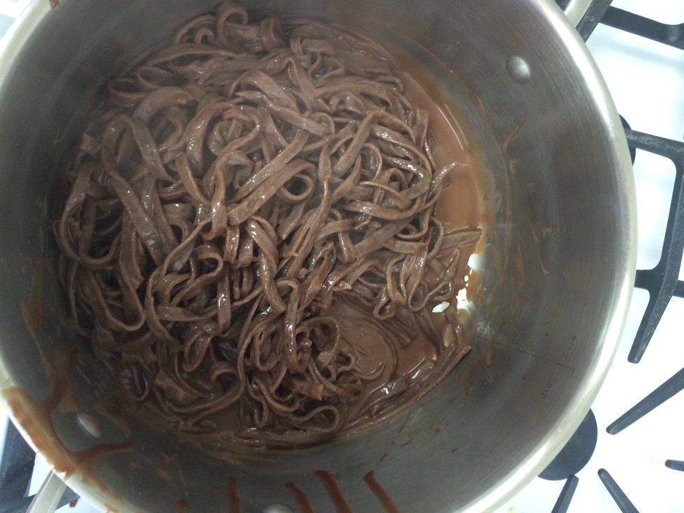 mix to coat the pasta evenly in the sauce