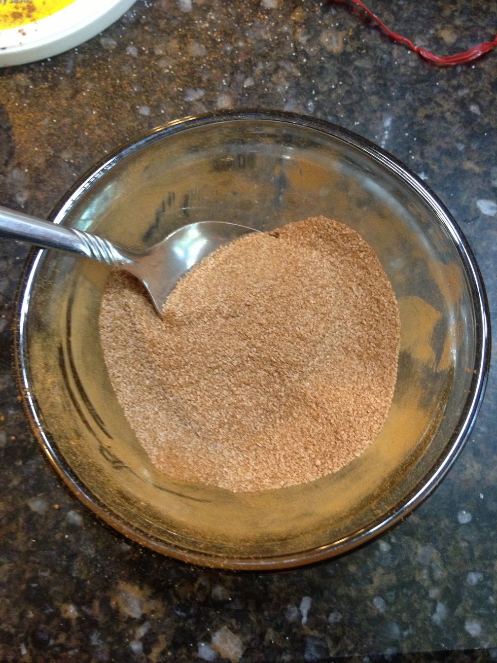 Mix together. add more sugar for a lighter brown.