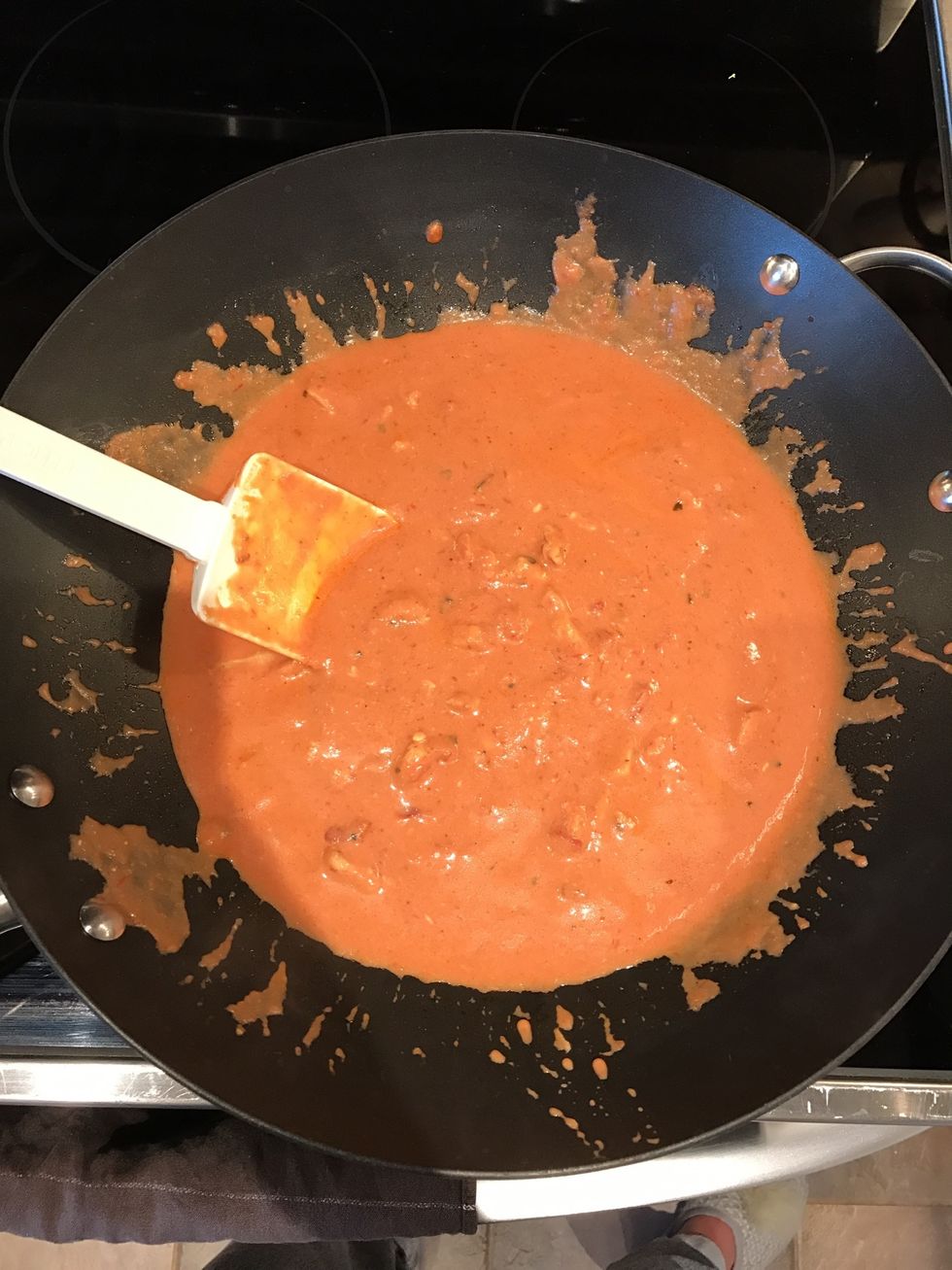 Mix together and allow cream cheese to melt