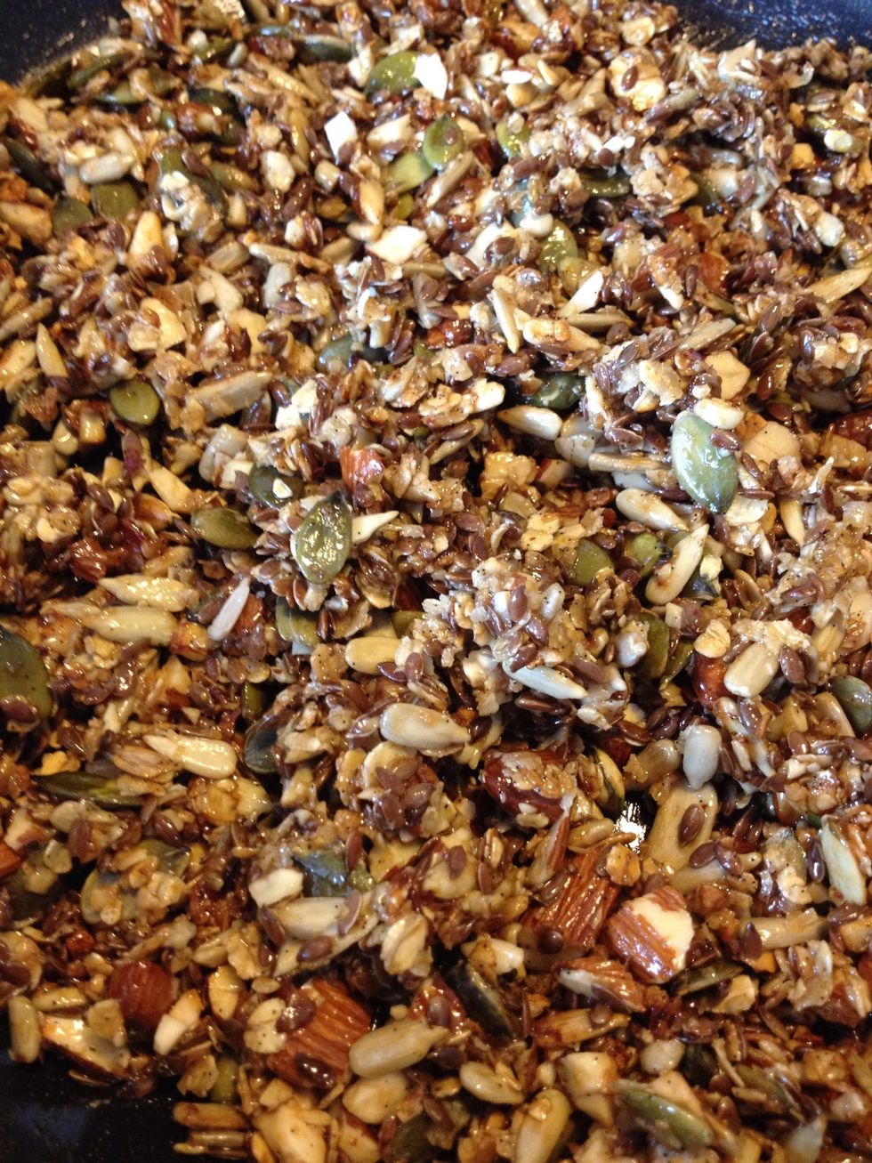 Mix together and roast until it is lightly golden and crisp. It takes approx. 10 minutes