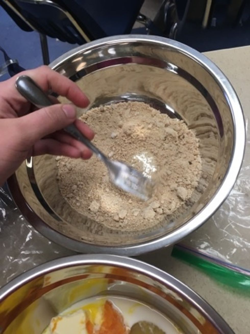 Mix together brown sugar and flour in a medium bowl