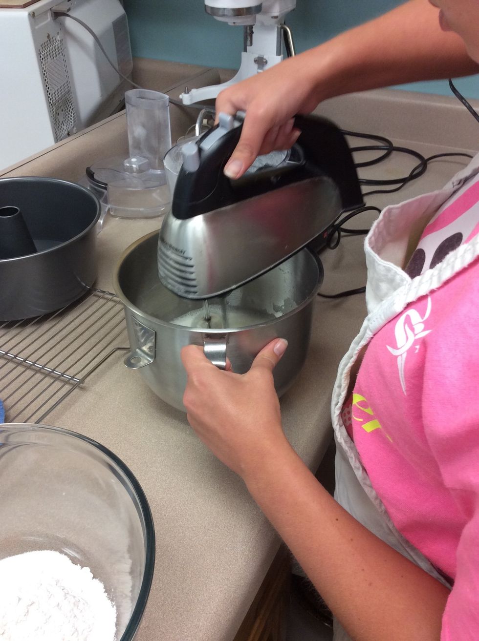 Mix together egg whites vanilla cream of tartar