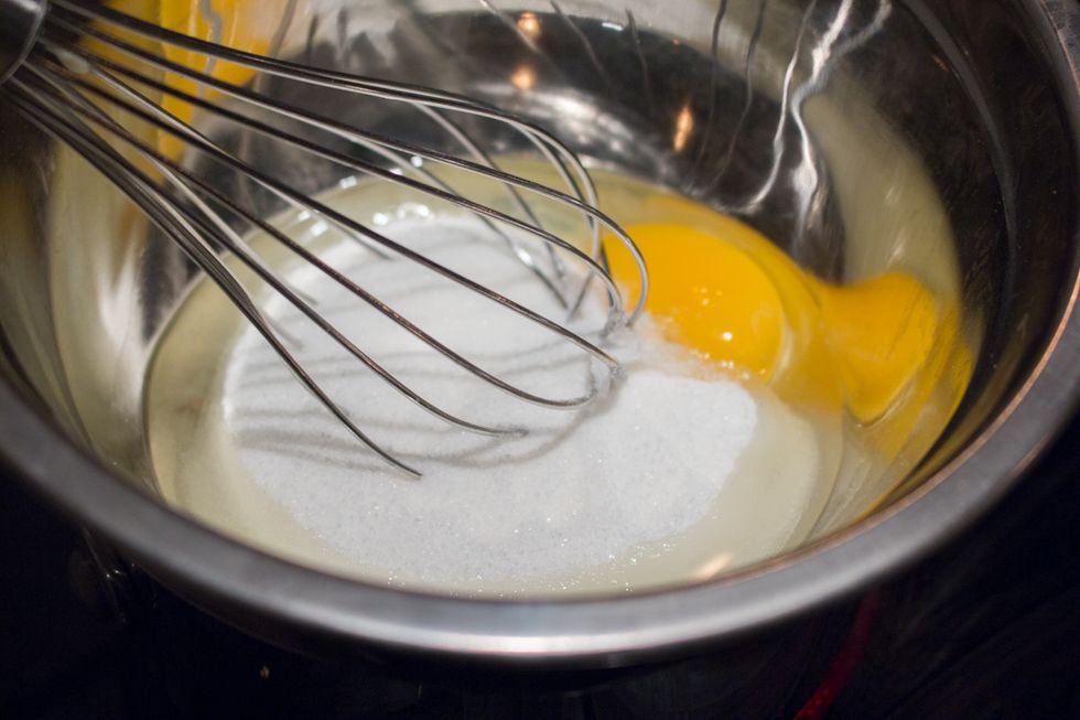Mix together in the double boiler.